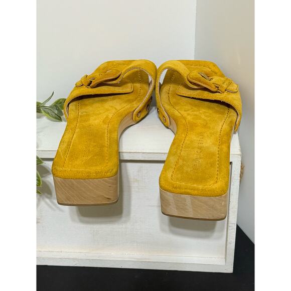 Veronica Beard Clog Sandals in Saffron Suede, Size 8 - Picture 6 of 14